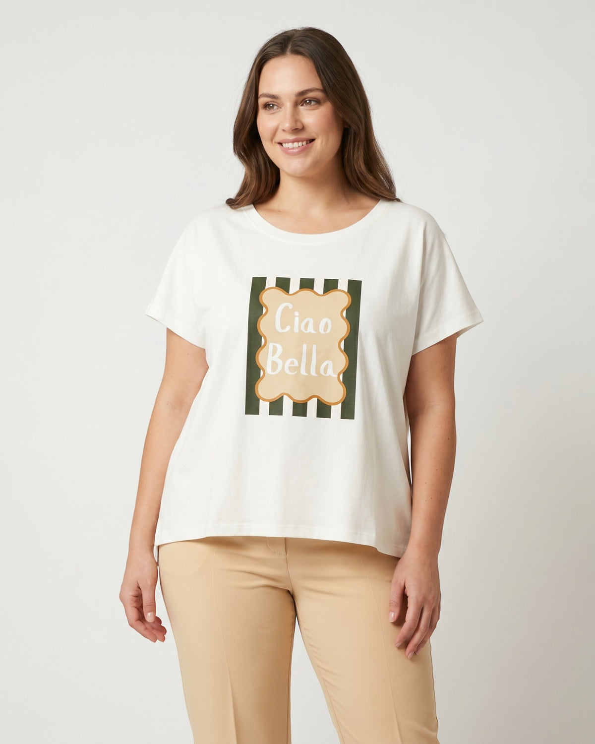 Shirt mit Ciao Bella Print weiß