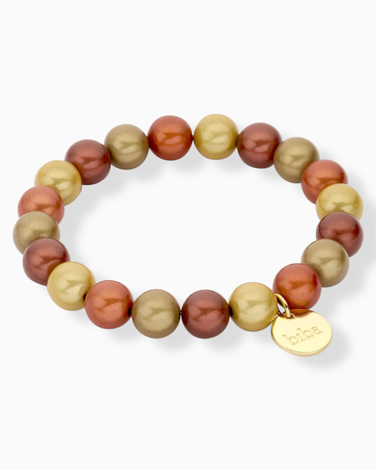 Perlenarmband biba kupfer taupe