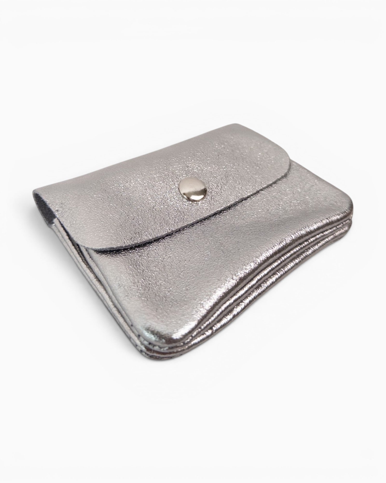 Geldbörse Leder klein silber