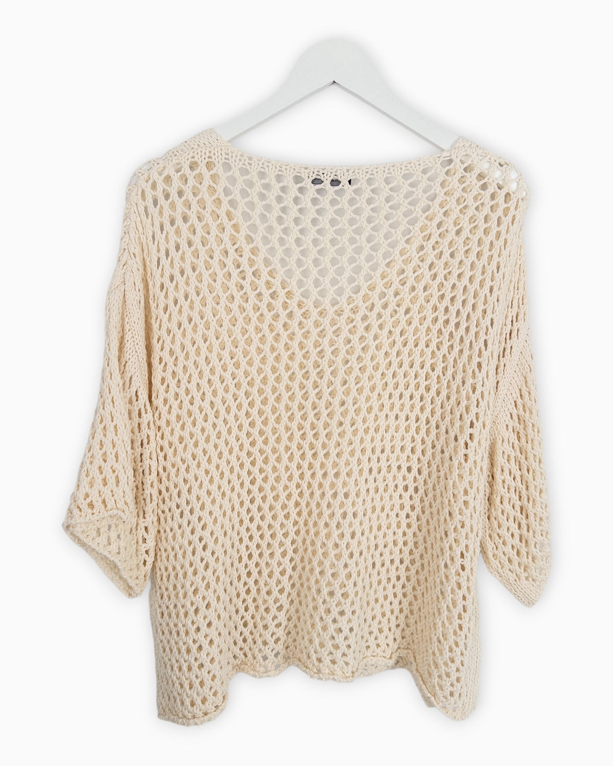 Häkel-Shirt V-Ausschnitt creme