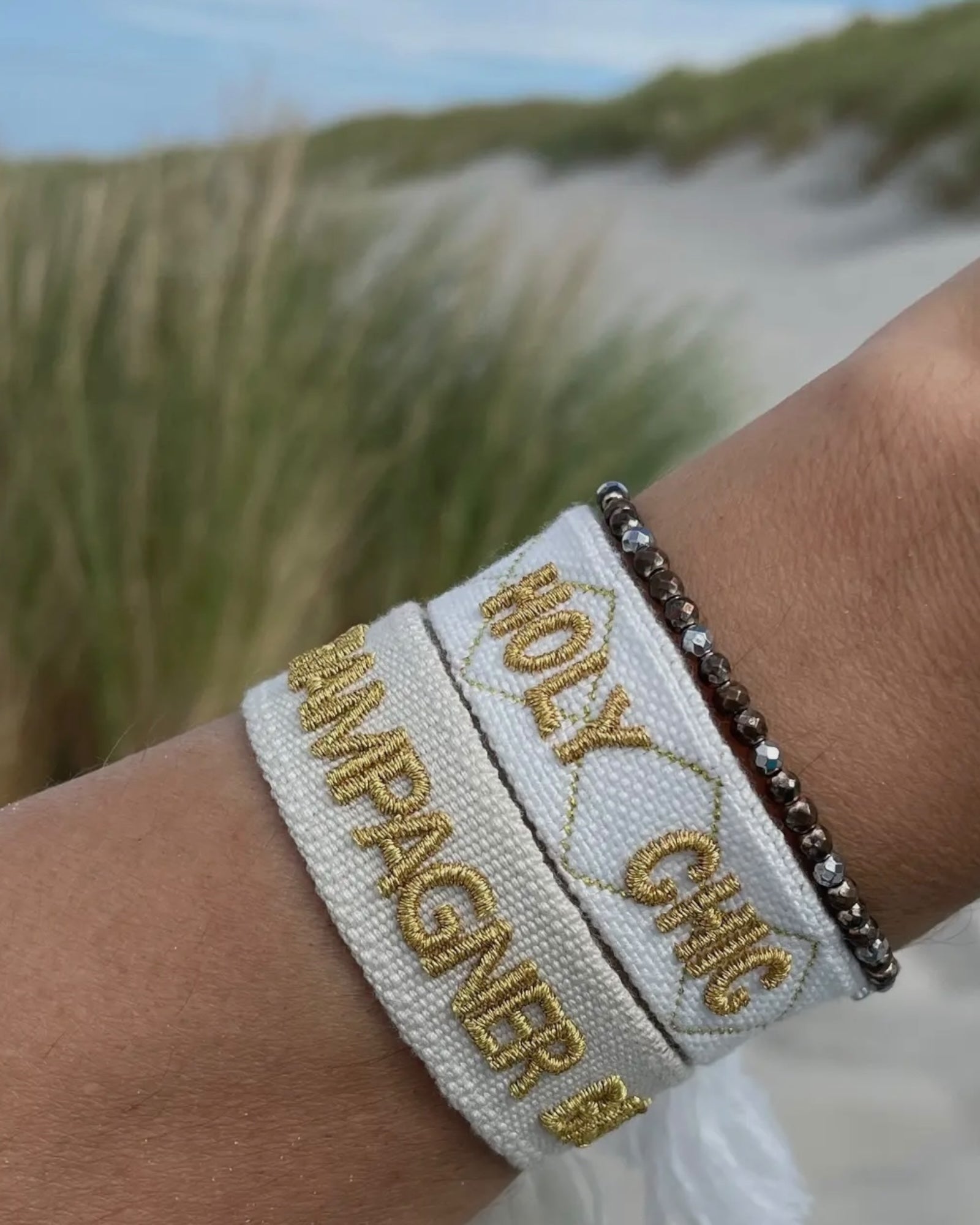 Statement Armband Champagner Baby