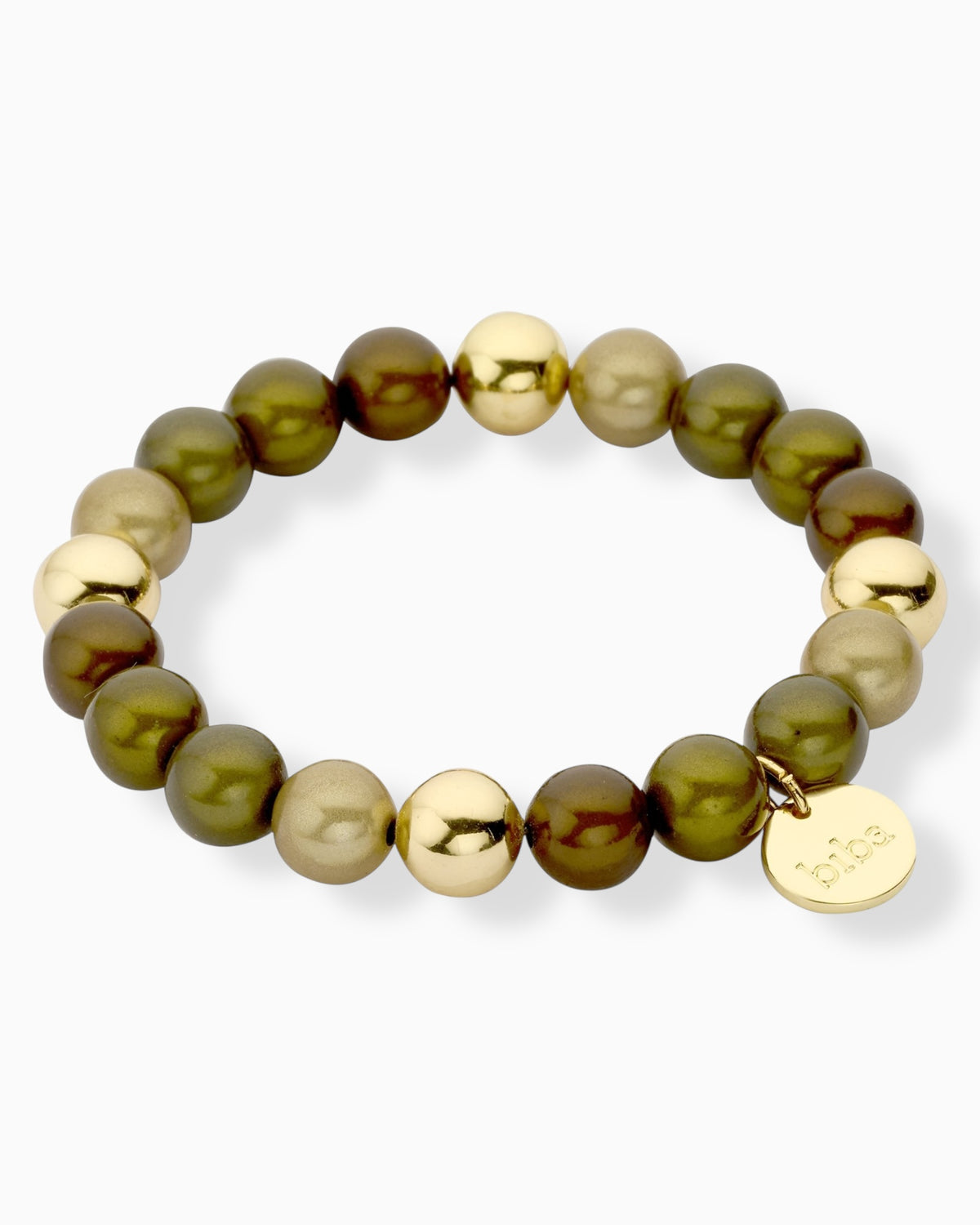 Perlenarmband biba oliv goldfarben