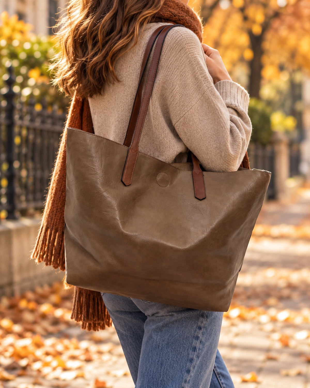 Handtaschen-Set 3-teilig mit Täschchen taupe braun