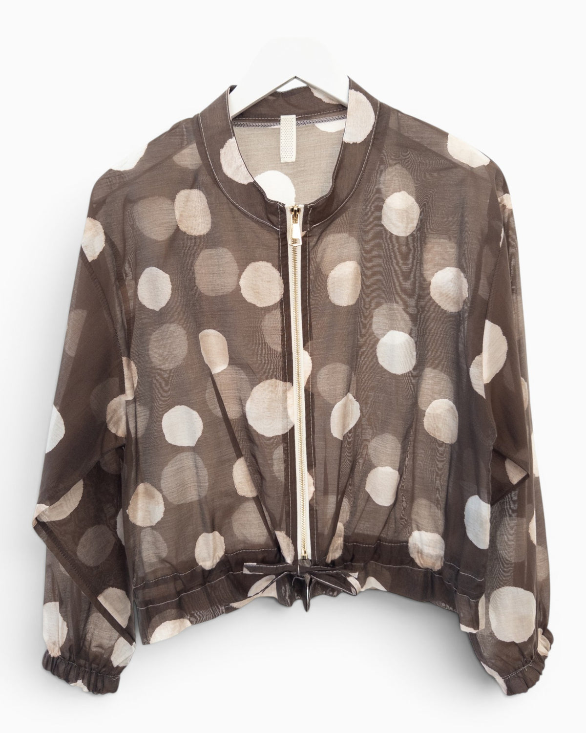 Leichte Kurzjacke mit Punkten braun
