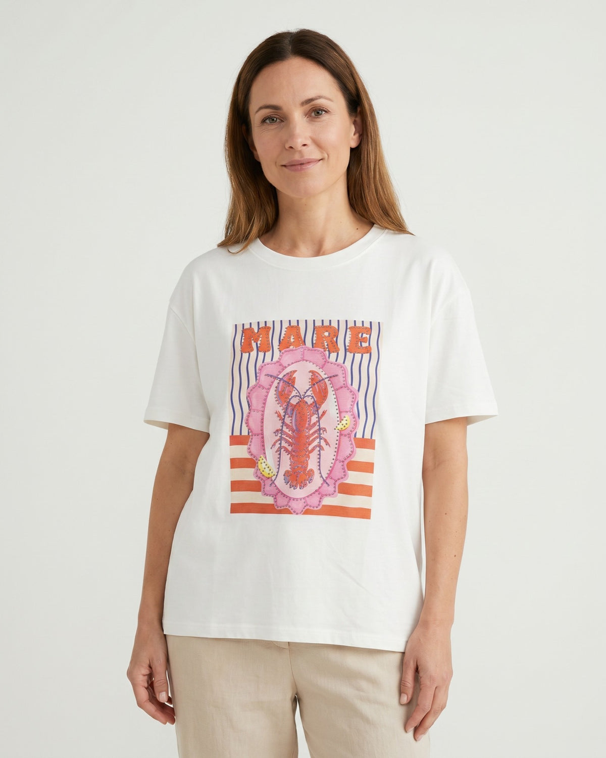 Shirt Mare mit Hummermotiv weiß