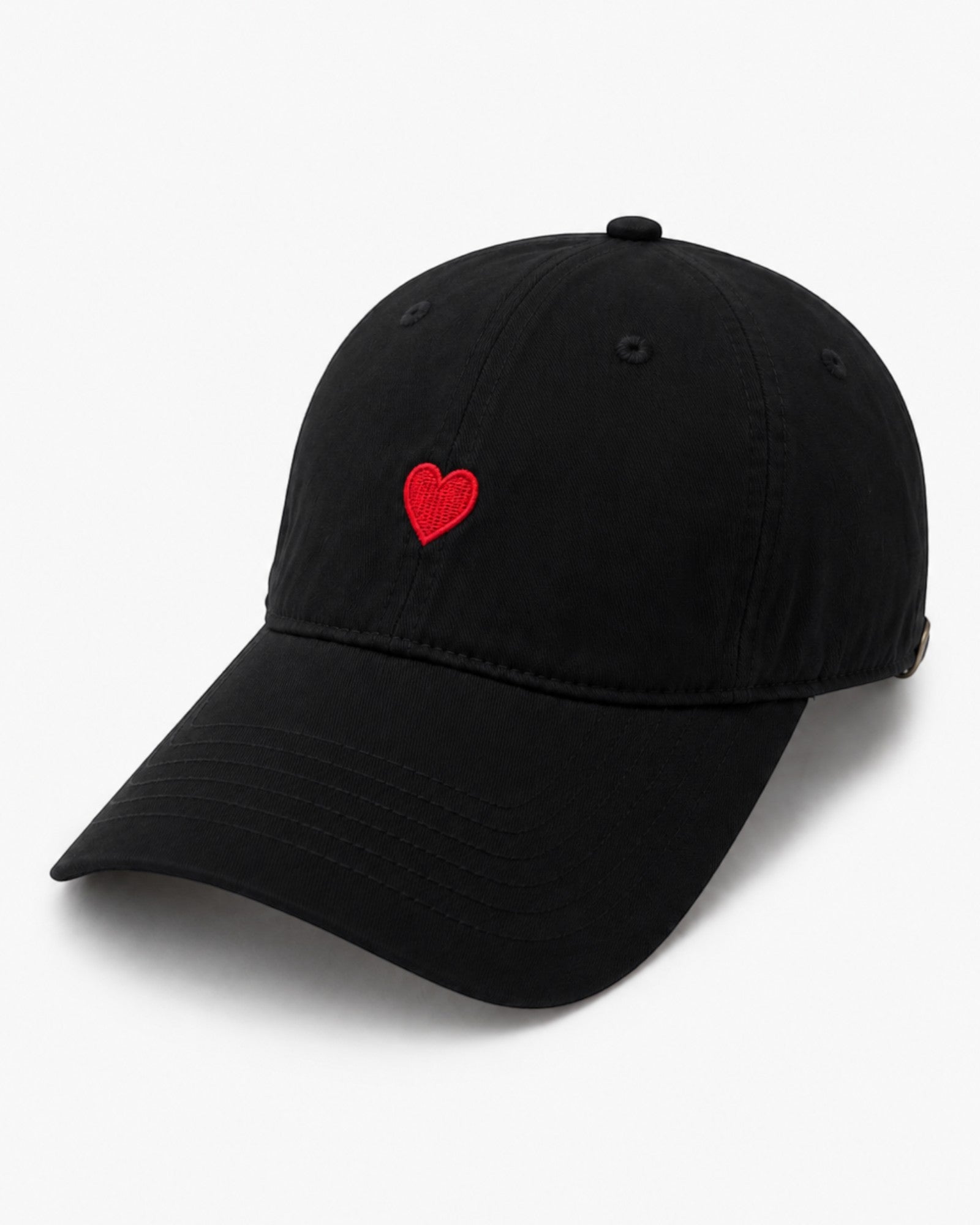 Cap aus Baumwolle mit Herz-Motiv schwarz