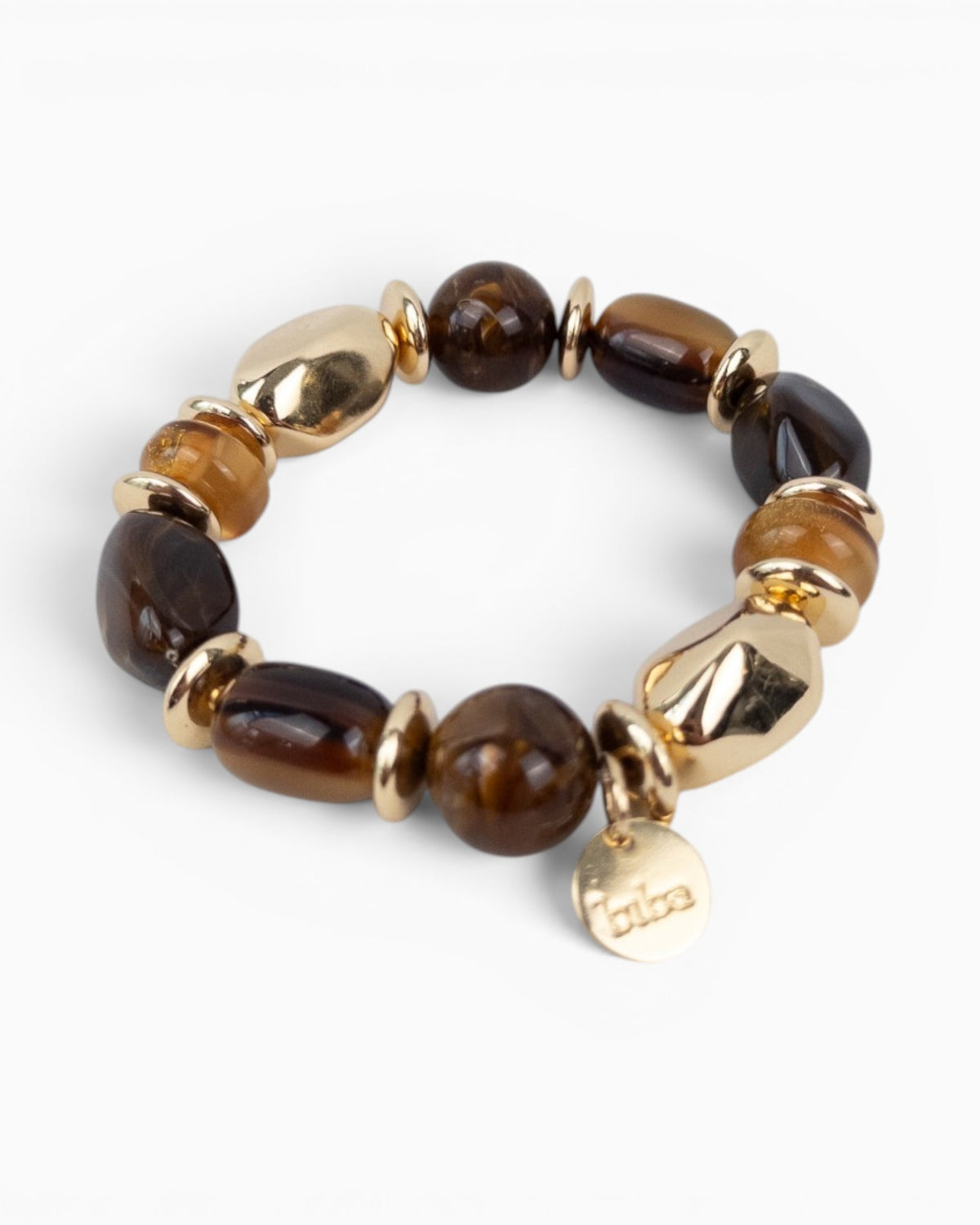 Armband mit großen Schmuckelementen braun