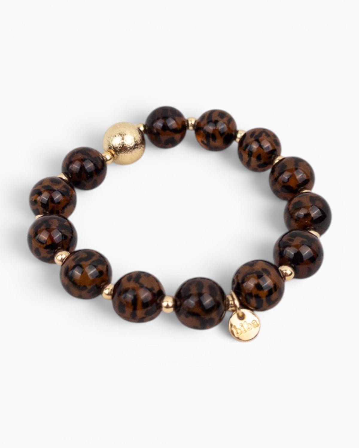Perlenarmband biba Leo-Muster dunkelbraun