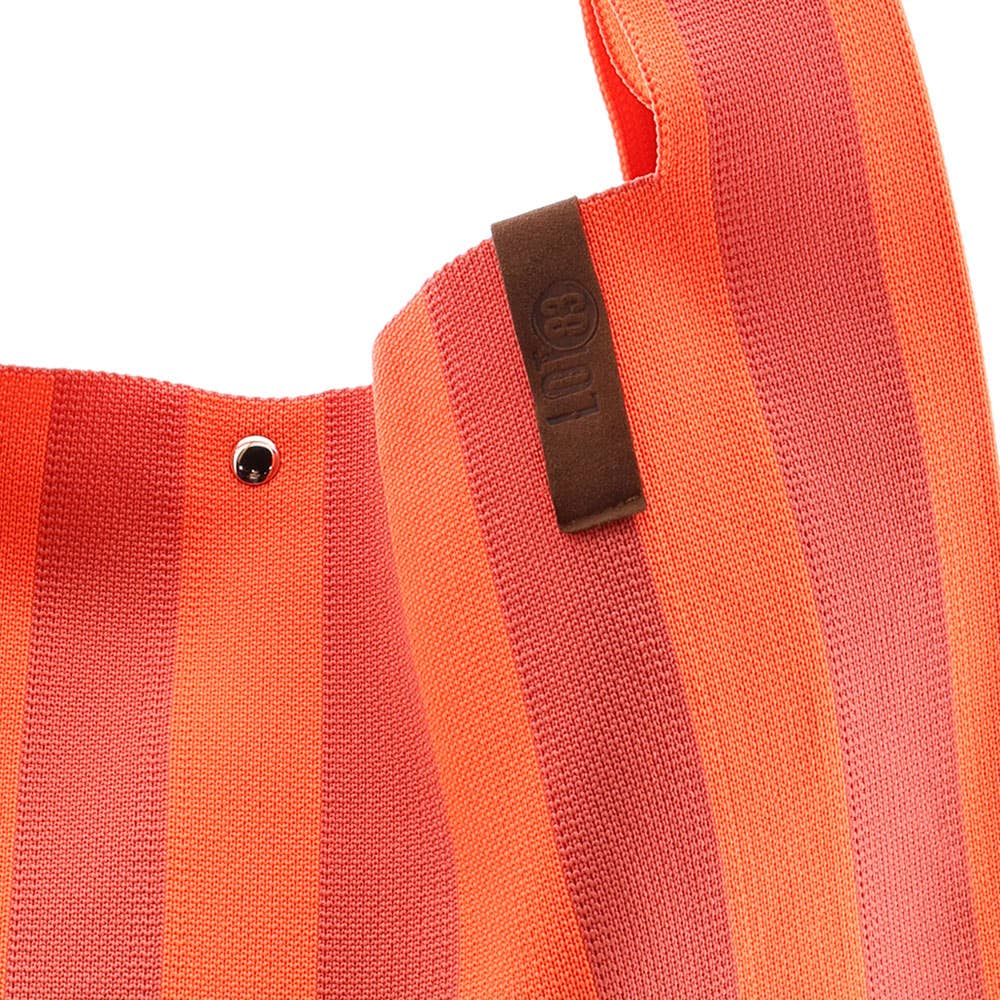 Shopper Lois LOT83 Streifen neonorange altrosa dunkel