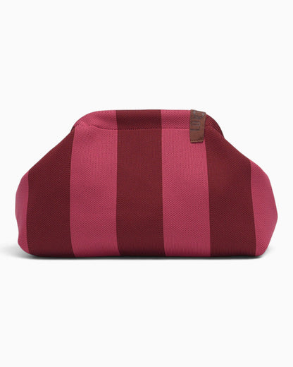 Kosmetiktasche Emma mit Streifen weinrot