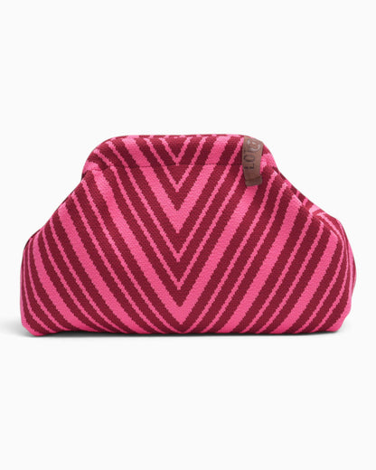 Kosmetiktasche Emma LOT83 mit V-Muster weinrot pink