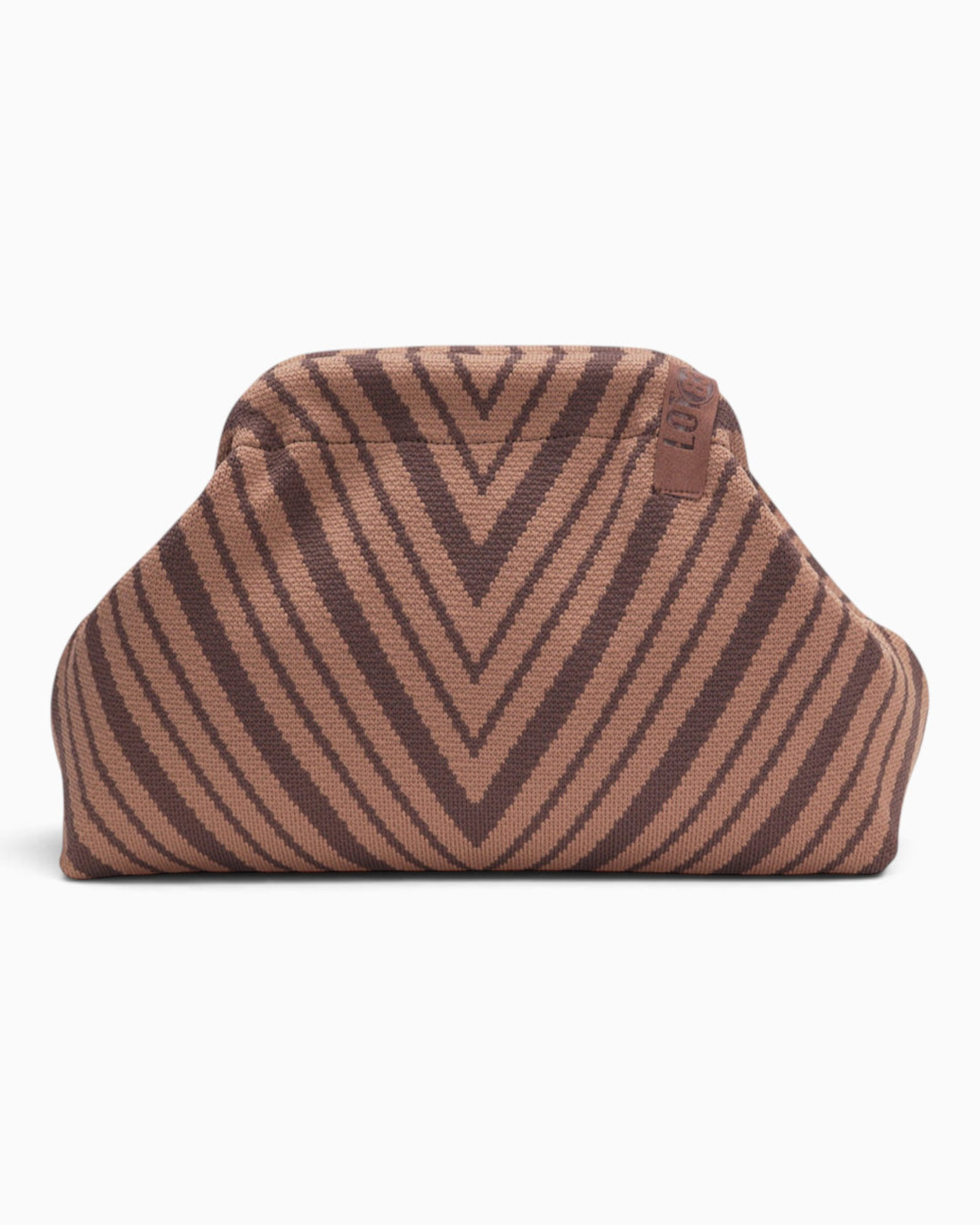 Kosmetiktasche Emma LOT83 mit V-Muster braun