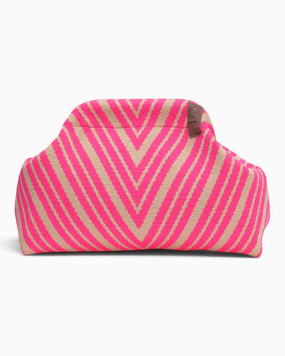 Kosmetiktasche Emma LOT83 mit V-Muster pink beige