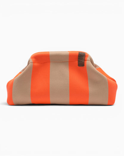 Kosmetiktasche Emma mit Streifen orange beige