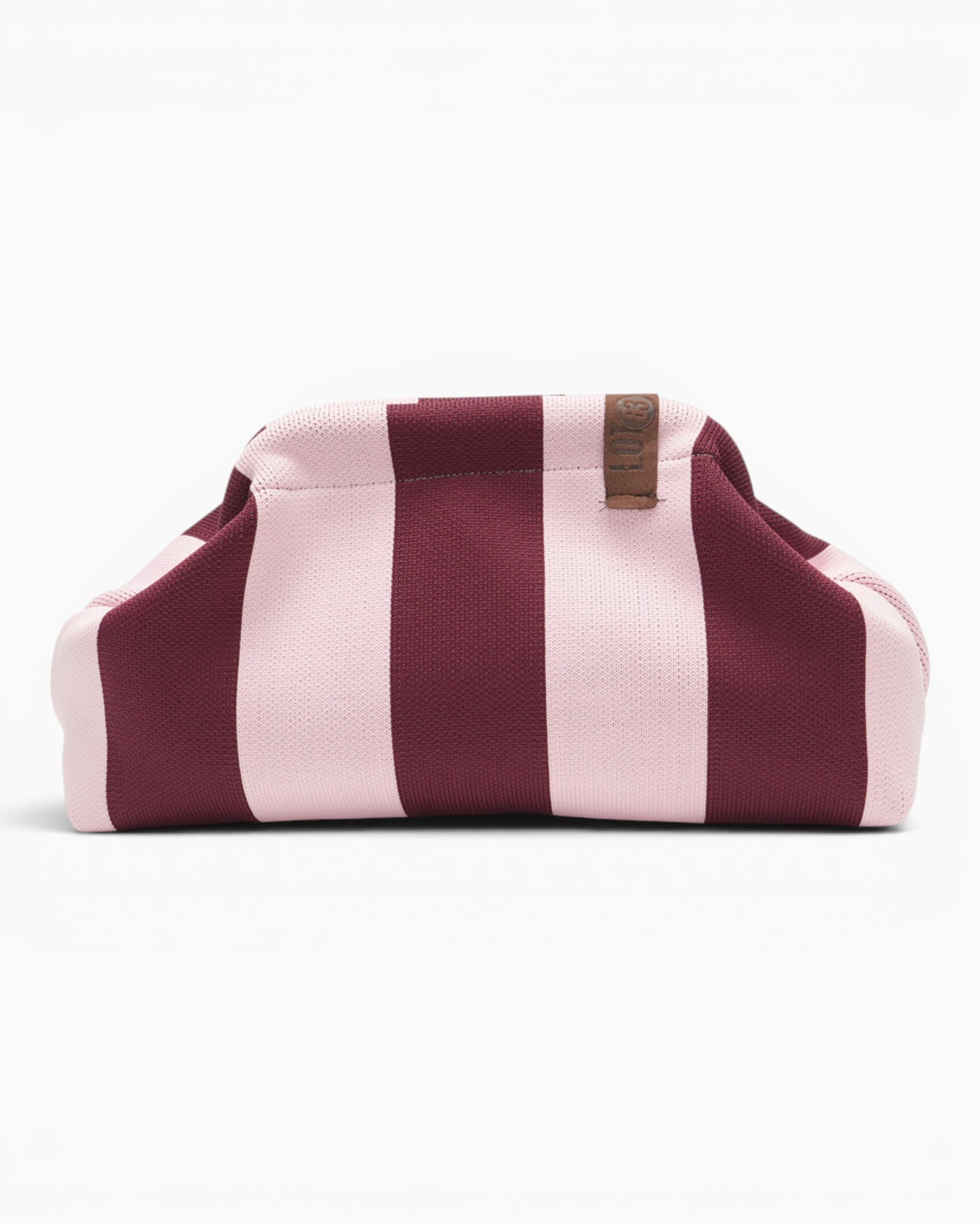 Kosmetiktasche Emma mit Streifen weinrot rosa