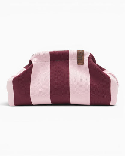 Kosmetiktasche Emma mit Streifen weinrot rosa