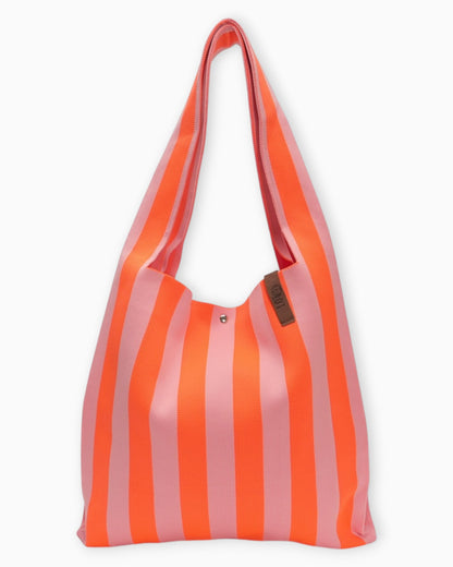 Shopper Lois mit Streifen orange altrosa