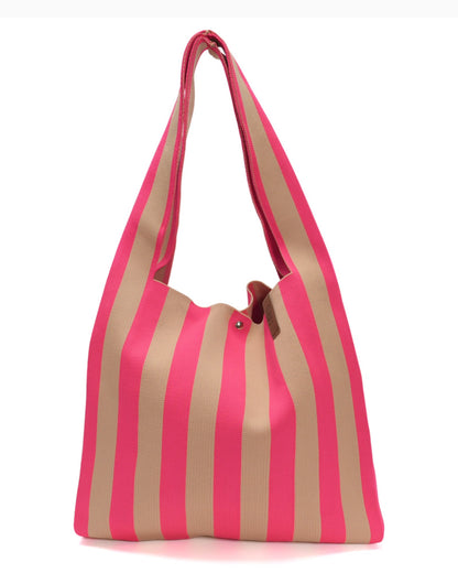 Shopper Lois mit Streifen pink beige