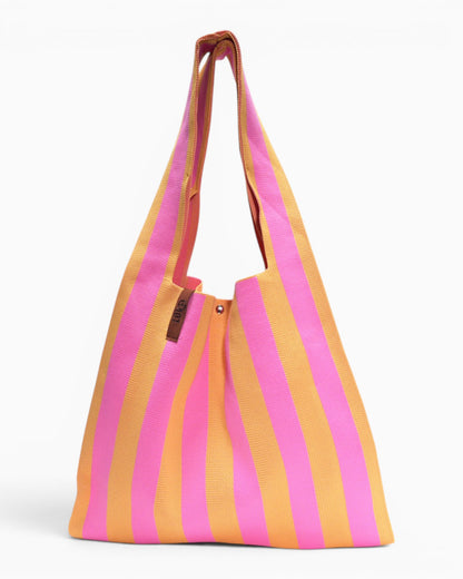 Shopper Lois mit Streifen rosa gelb