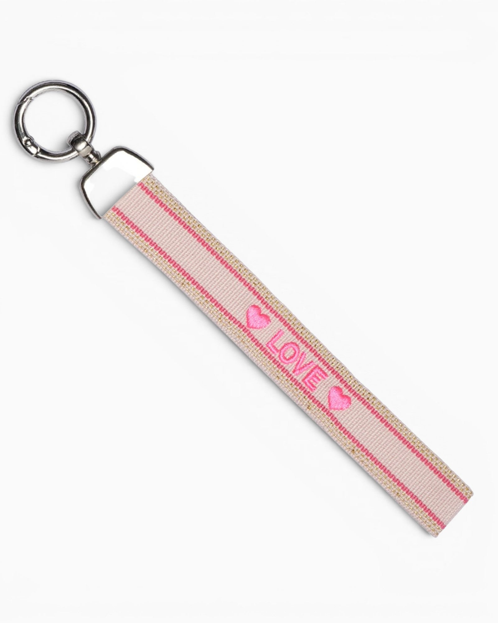 Schlüsselanhänger mit Statement Love beige pink