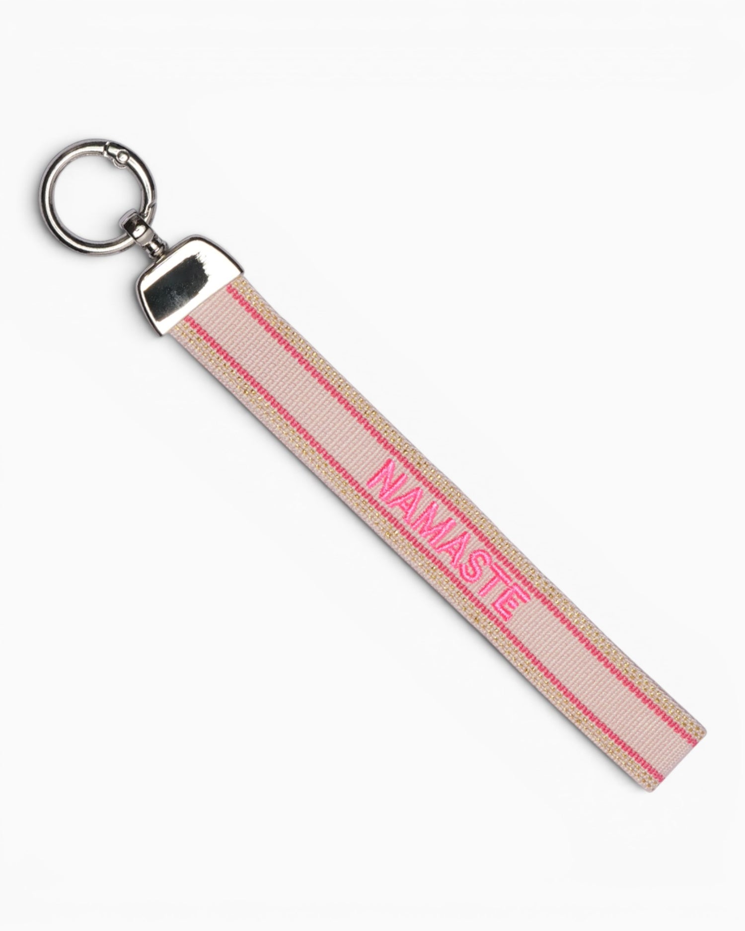 Schlüsselanhänger mit Statement Namaste beige pink