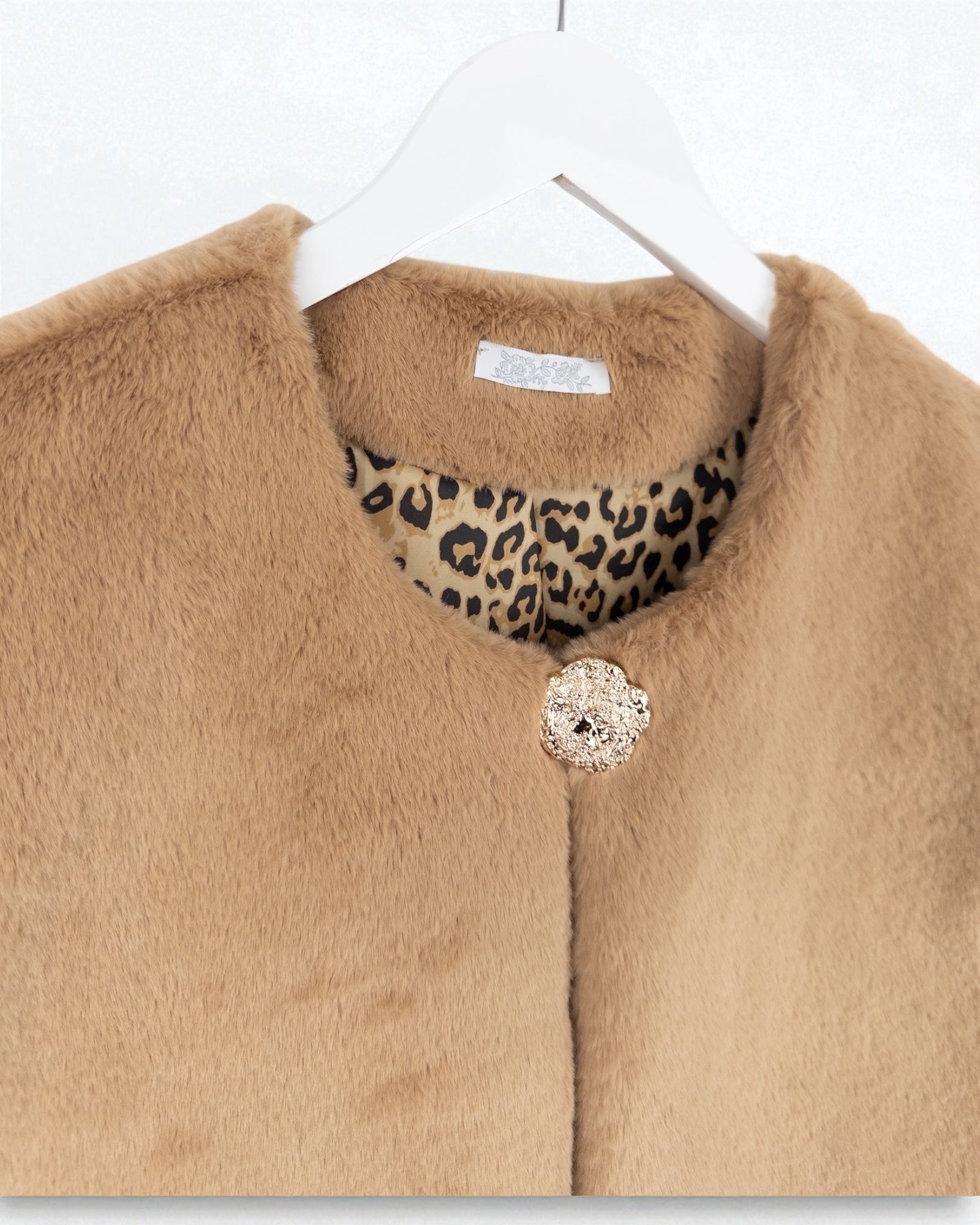 Flauschige Kunstfell-Weste Leo hellbraun