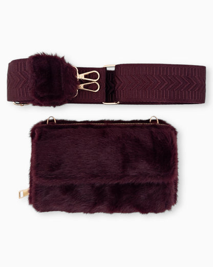 Handytasche Plüsch burgund