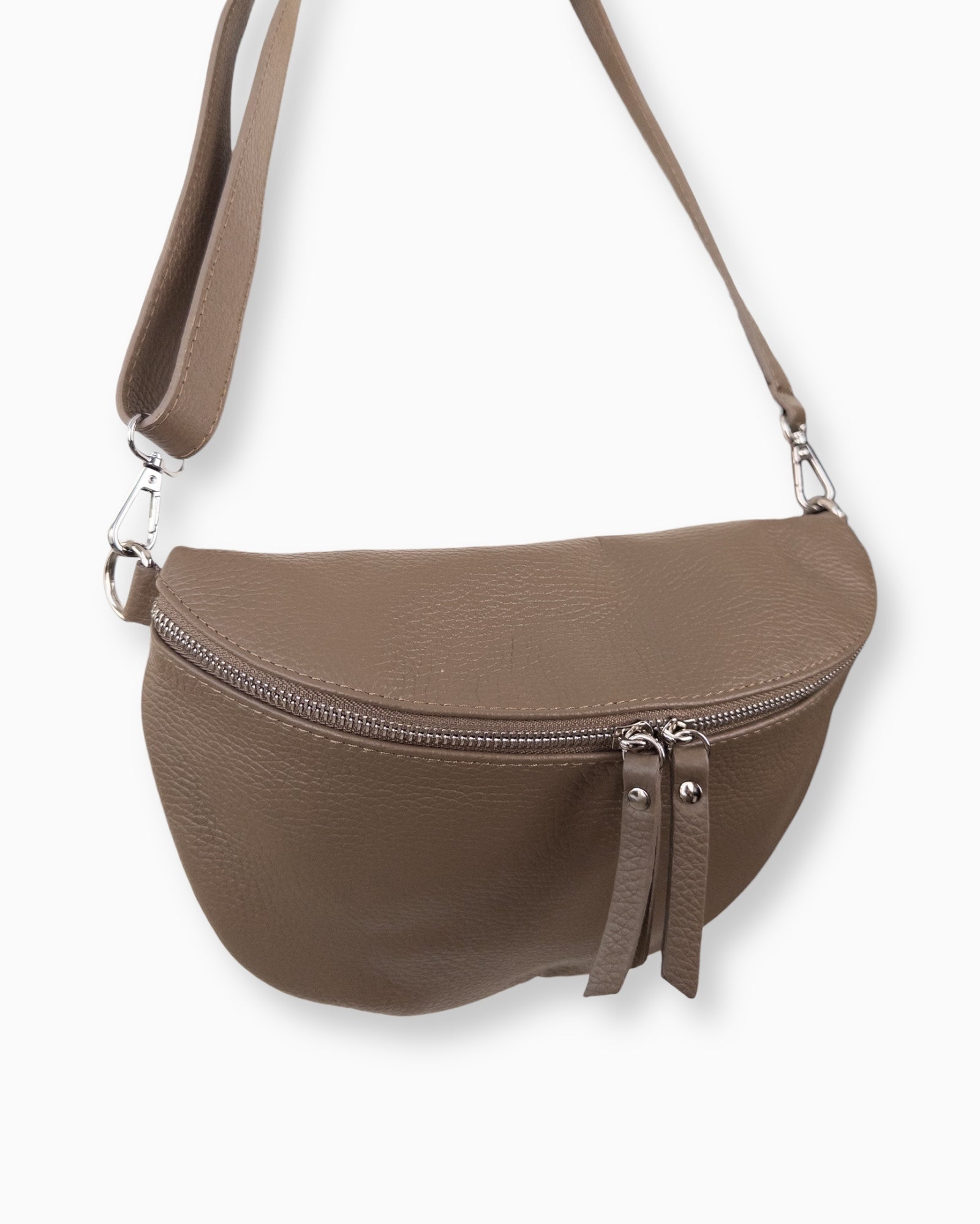 Umhängetasche Leder taupe