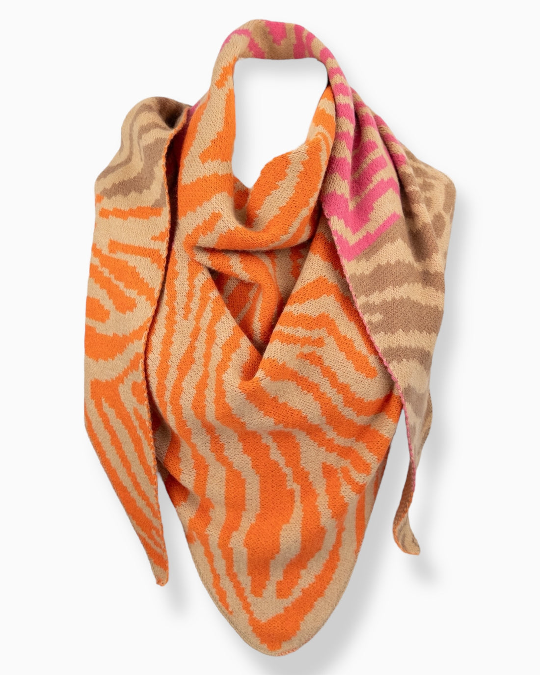 Dreieckstuch Zebra orange beige