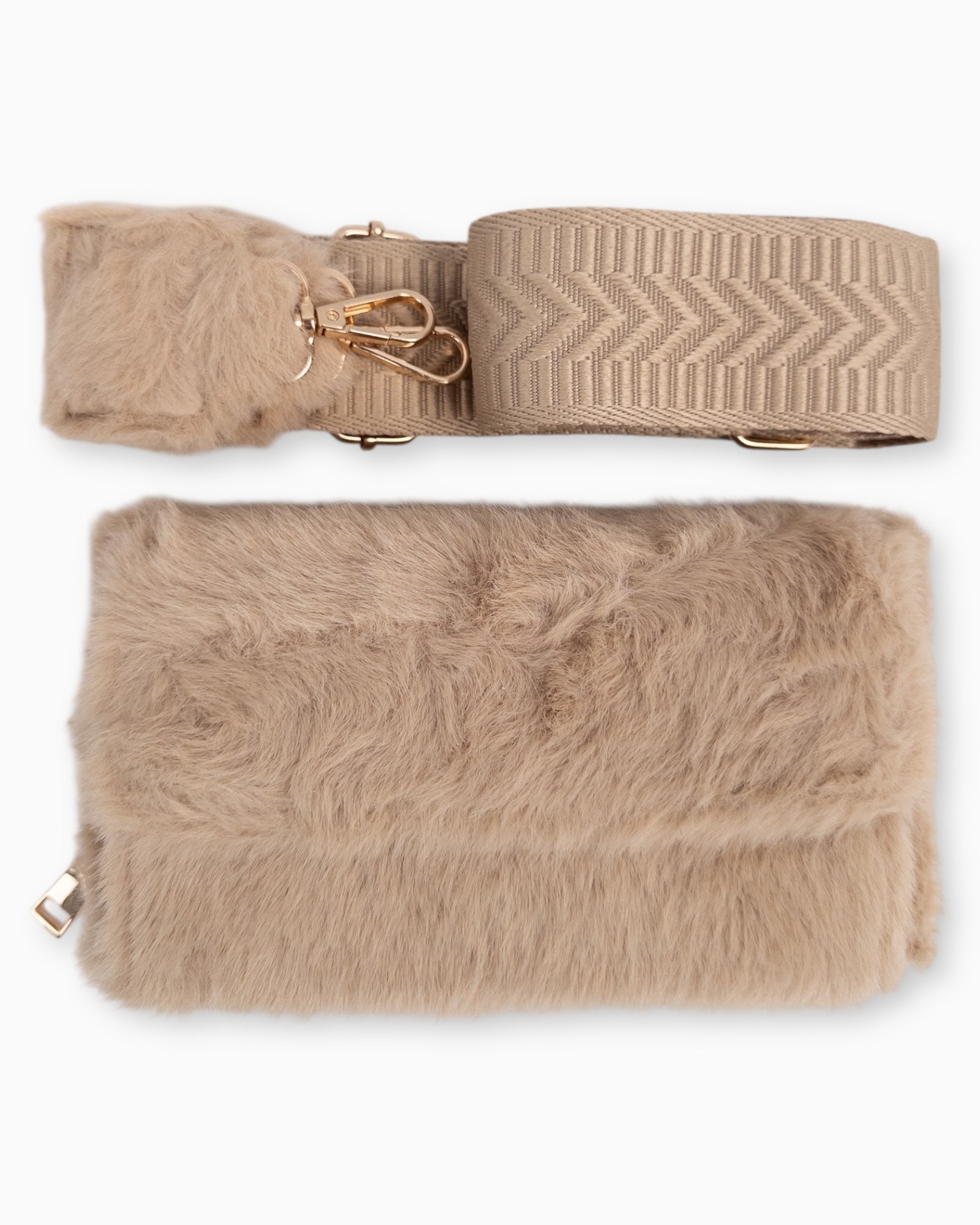 Handytasche Plüsch beige