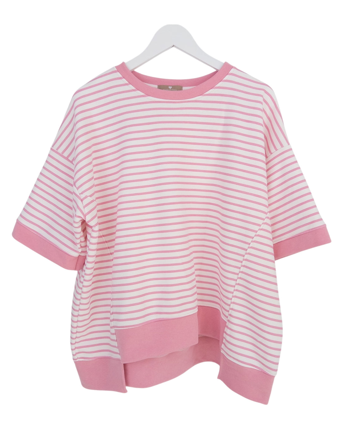 Oversize Streifen Shirt rosa