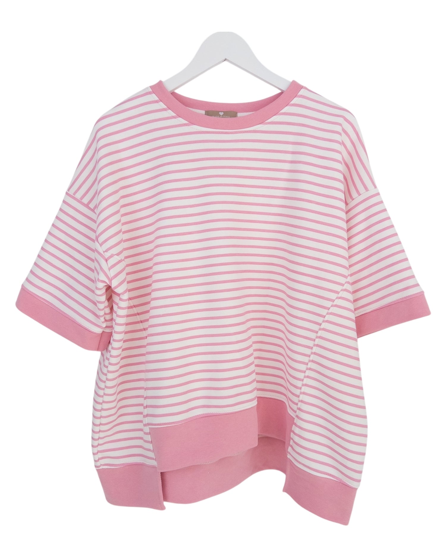 Oversize Streifen Shirt rosa