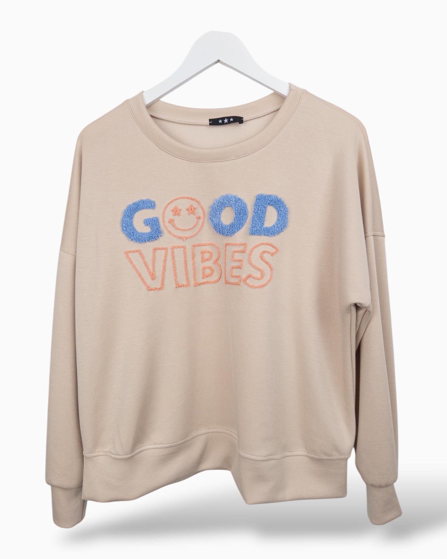 Sweatshirt Good Vibes beige