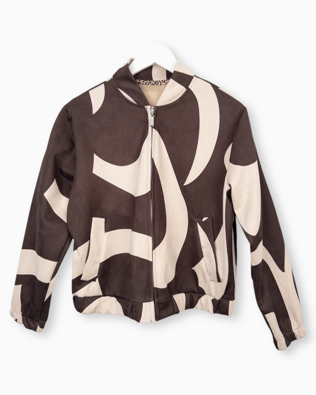 Jacke mit Muster dunkelbraun beige