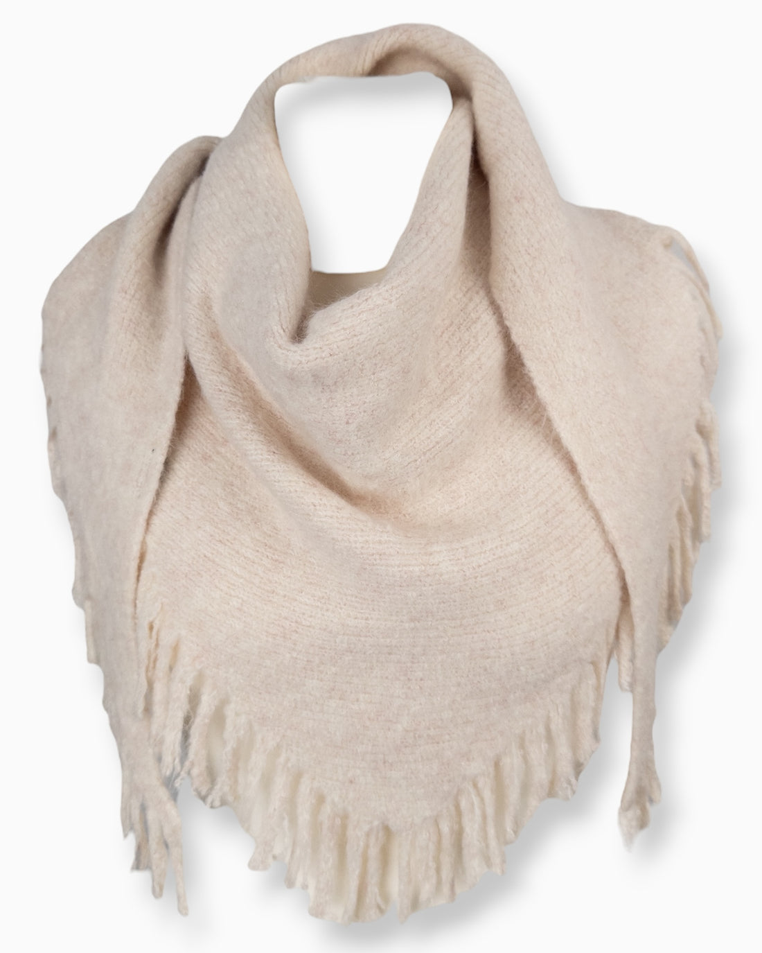 Dreieckstuch Fransen creme rosa