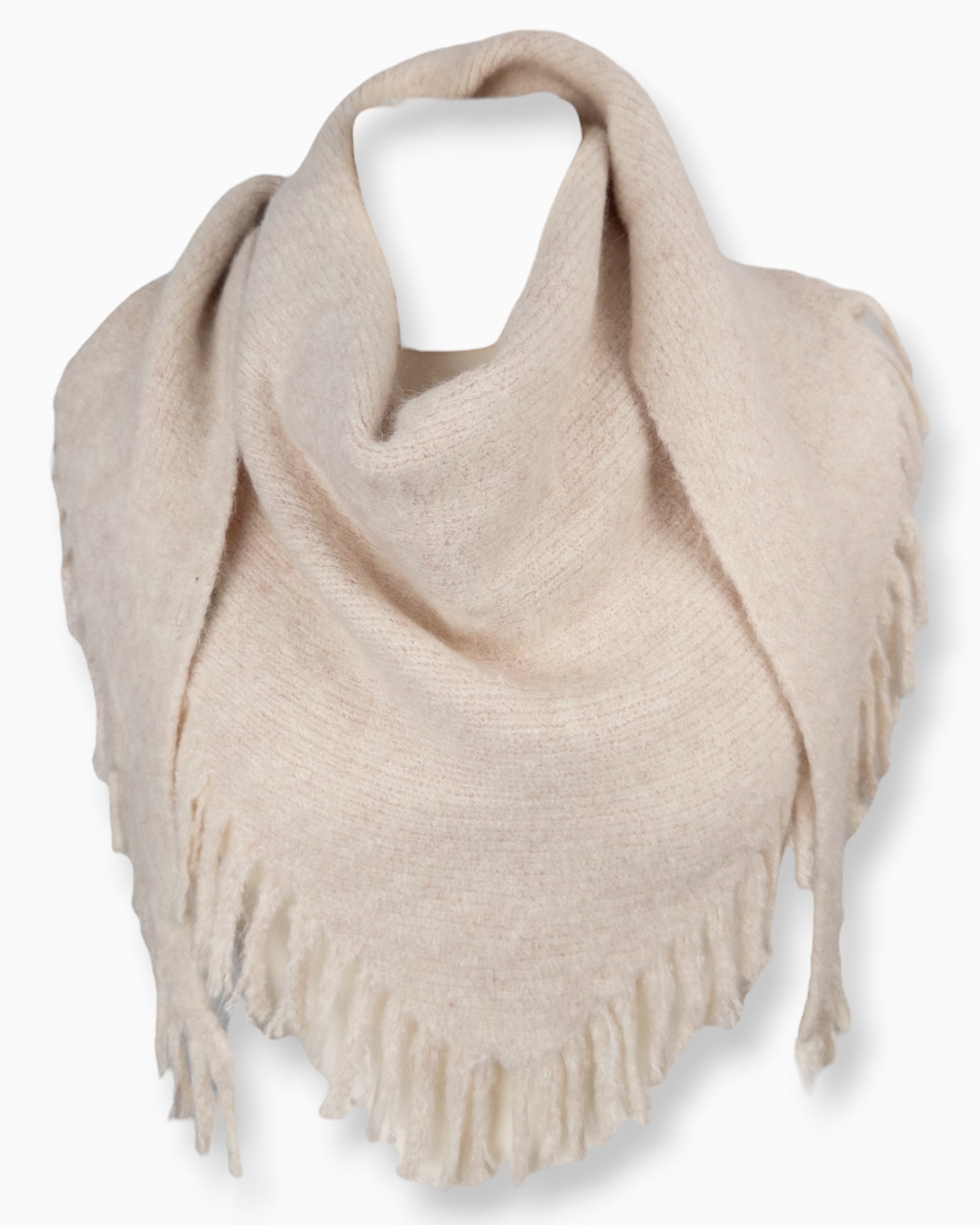 Dreieckstuch Fransen creme rosa