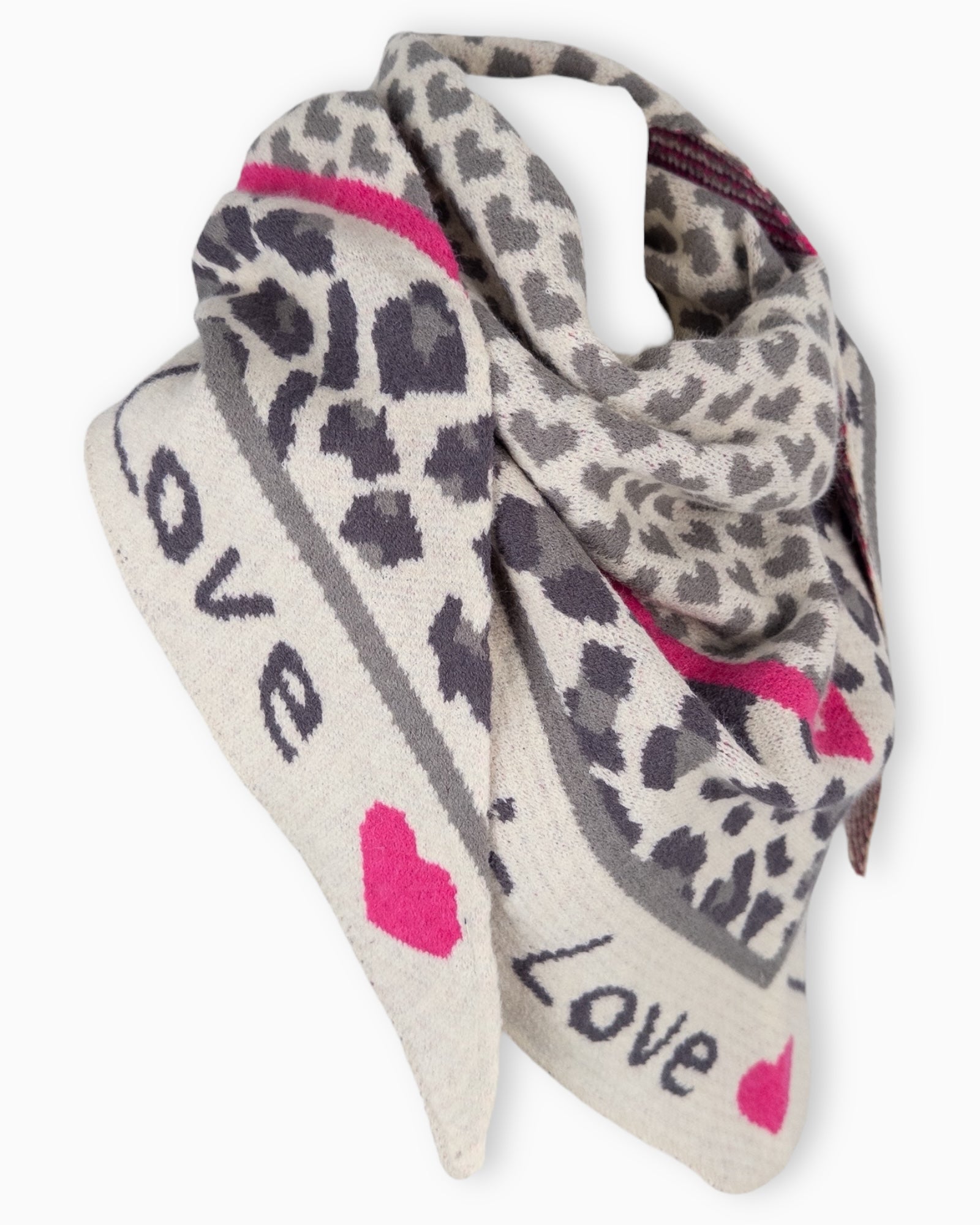 Dreieckstuch Love is Love creme grau