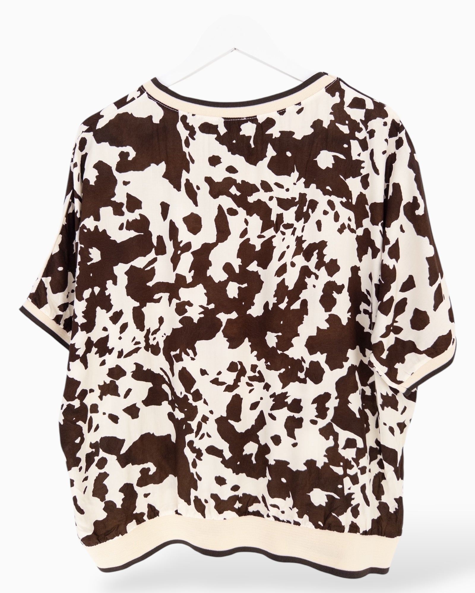 Leichtes Top creme dunkelbraun