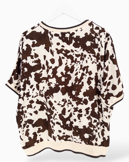 Leichtes Top creme dunkelbraun