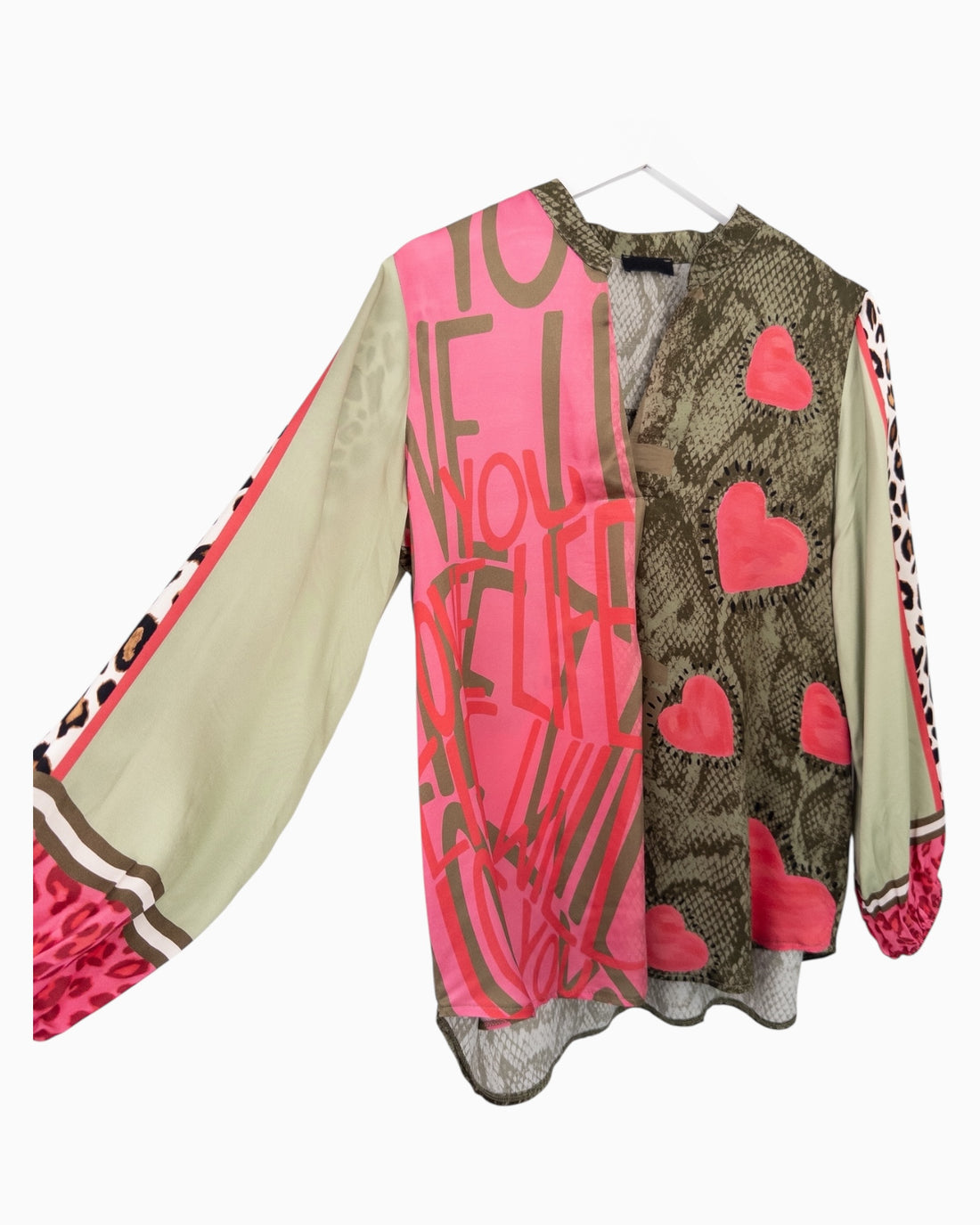 Bluse Love Wild pink oliv