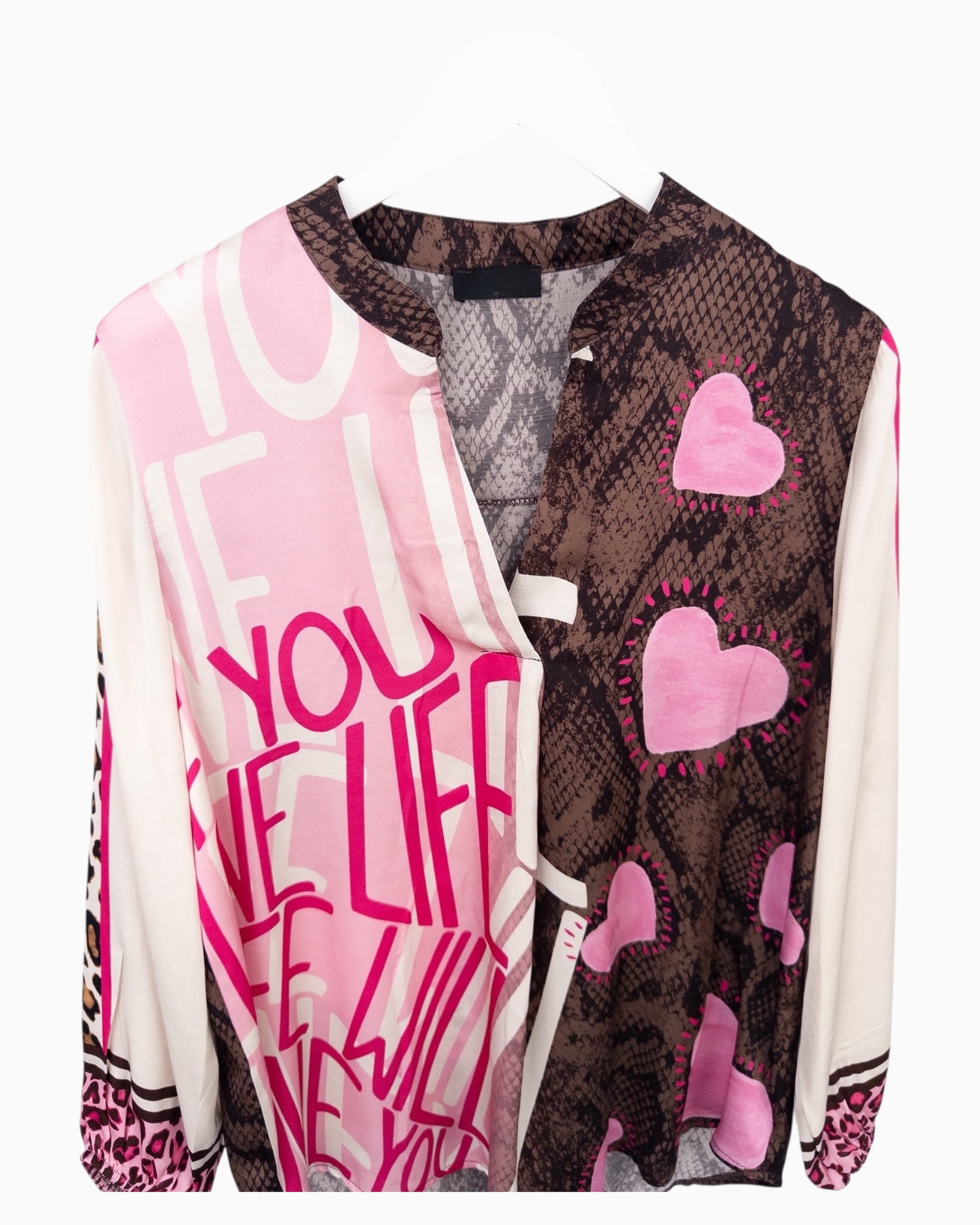 Bluse Love Wild rosa braun