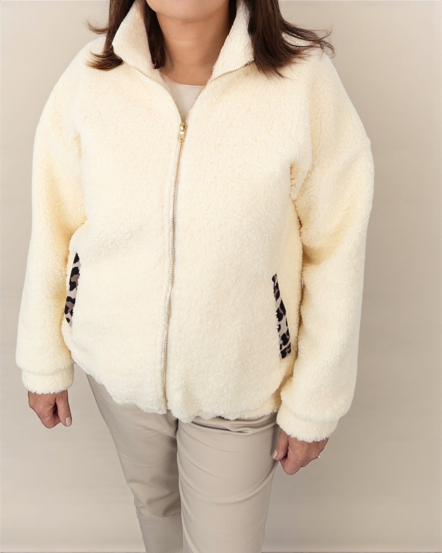 Teddy Jacke creme
