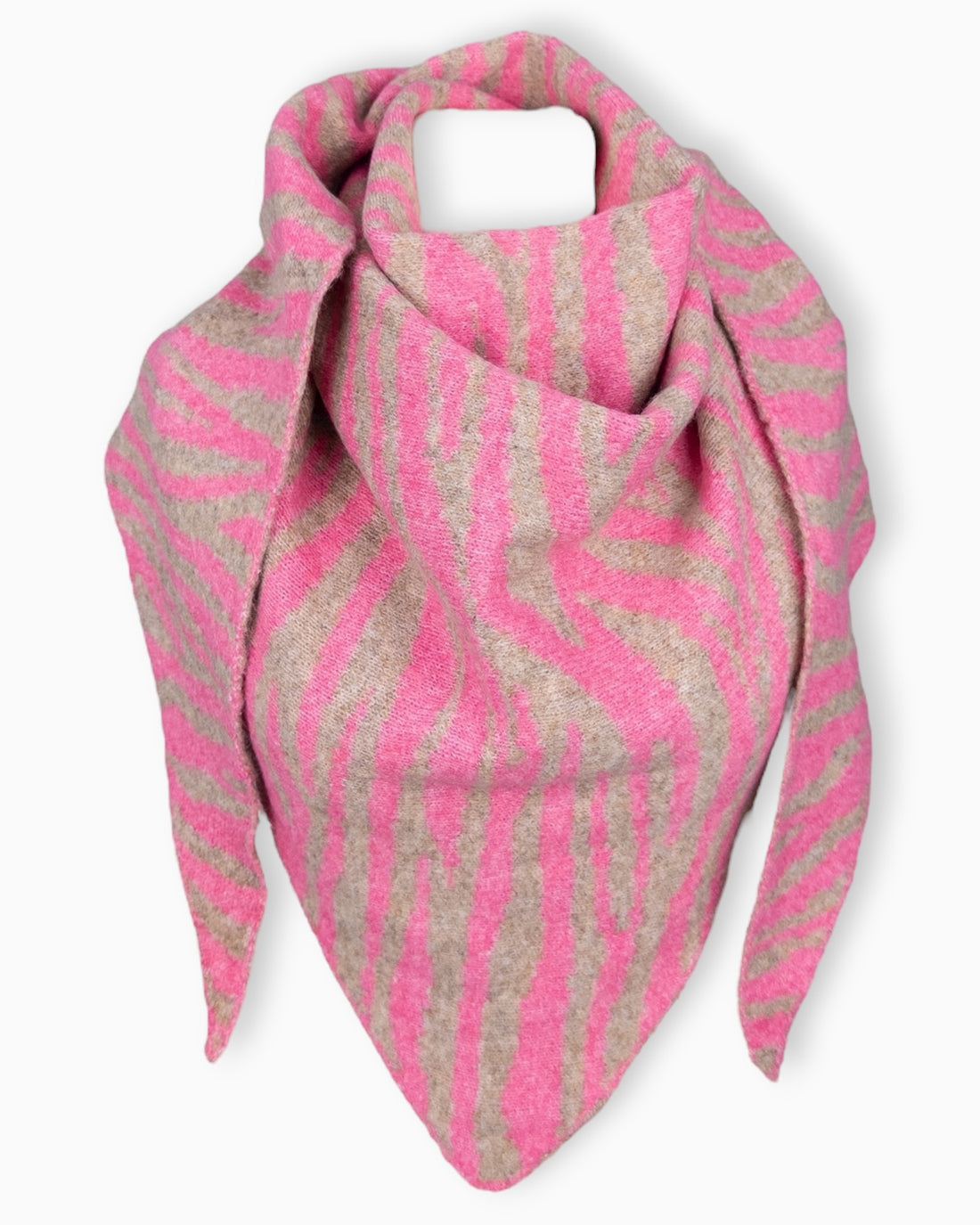 Zebra Dreieckstuch pink taupe