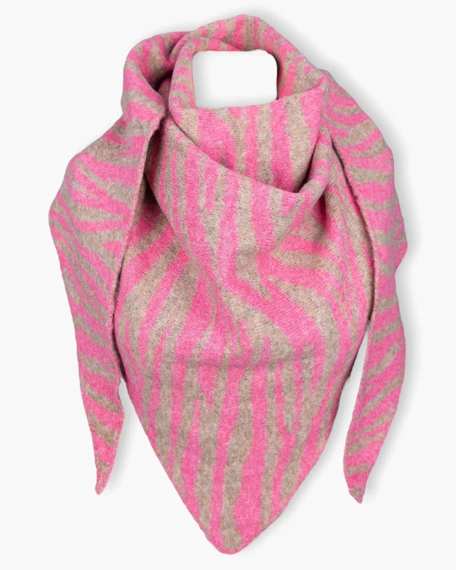 Zebra Dreieckstuch pink taupe