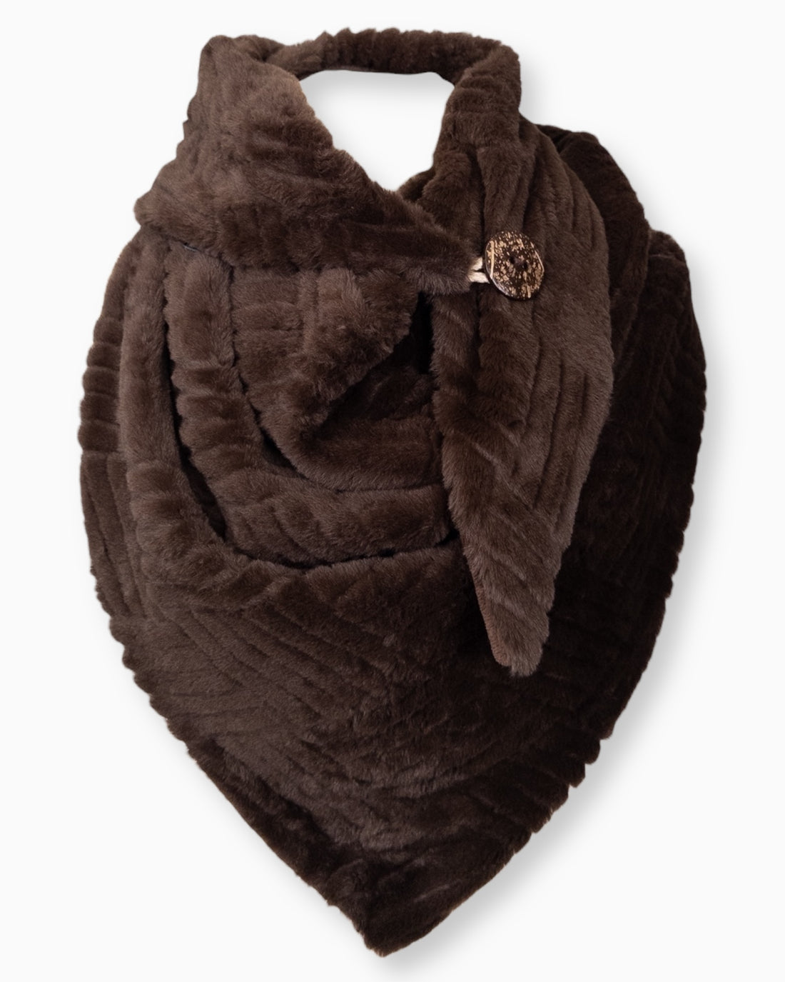 Dreieckstuch Plüsch dunkelbraun