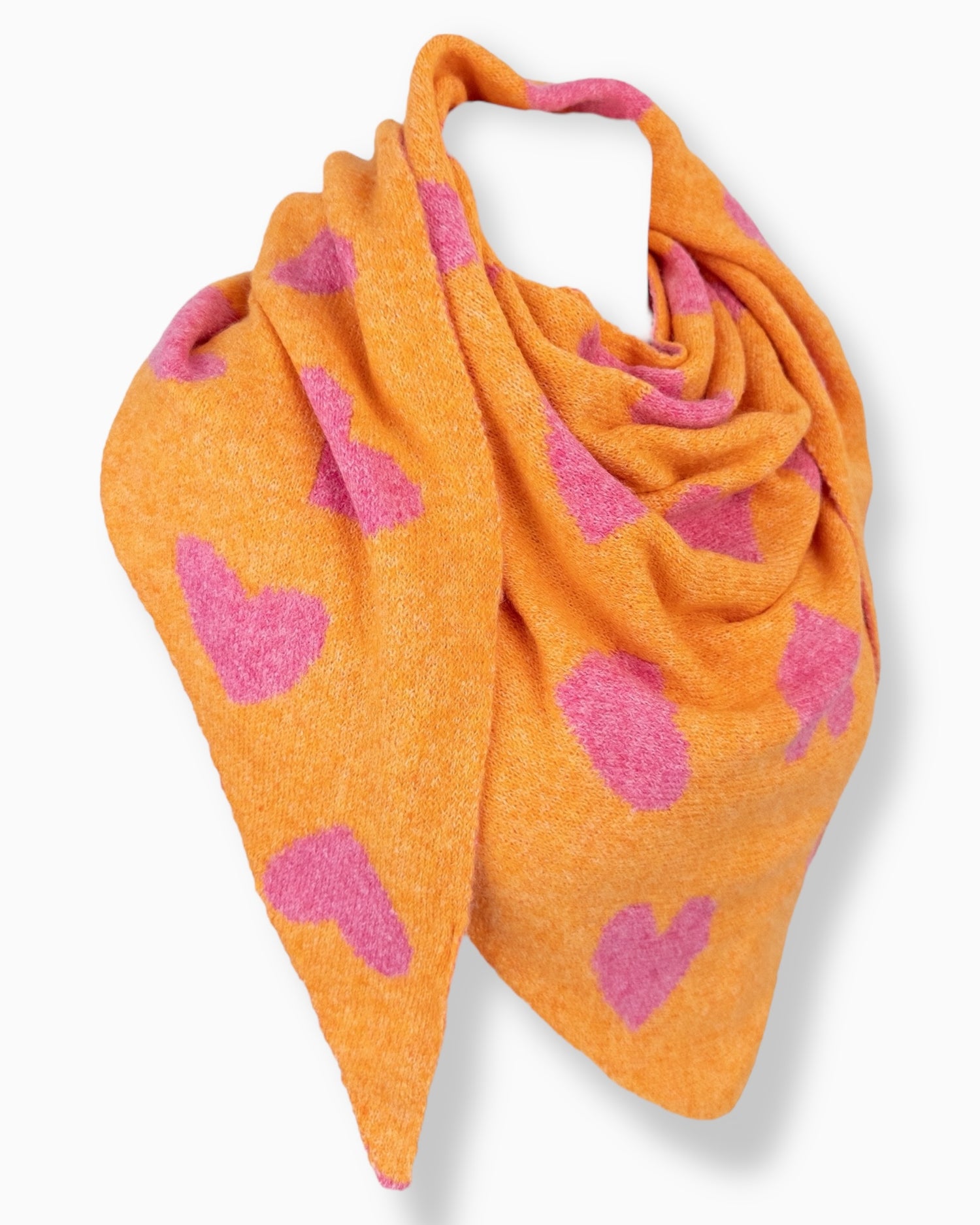 Dreieckstuch Herz orange pink