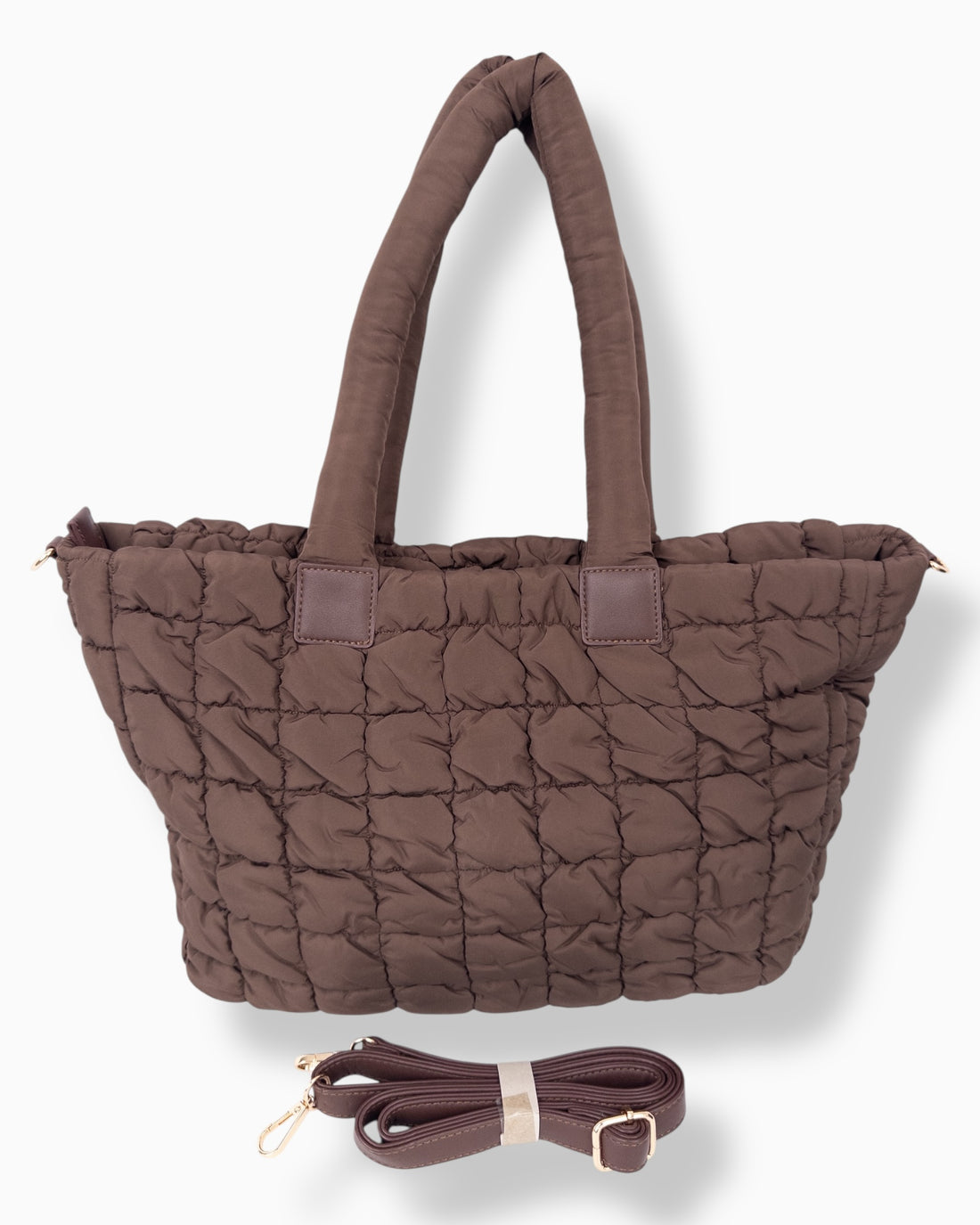 Gesteppter Shopper braun