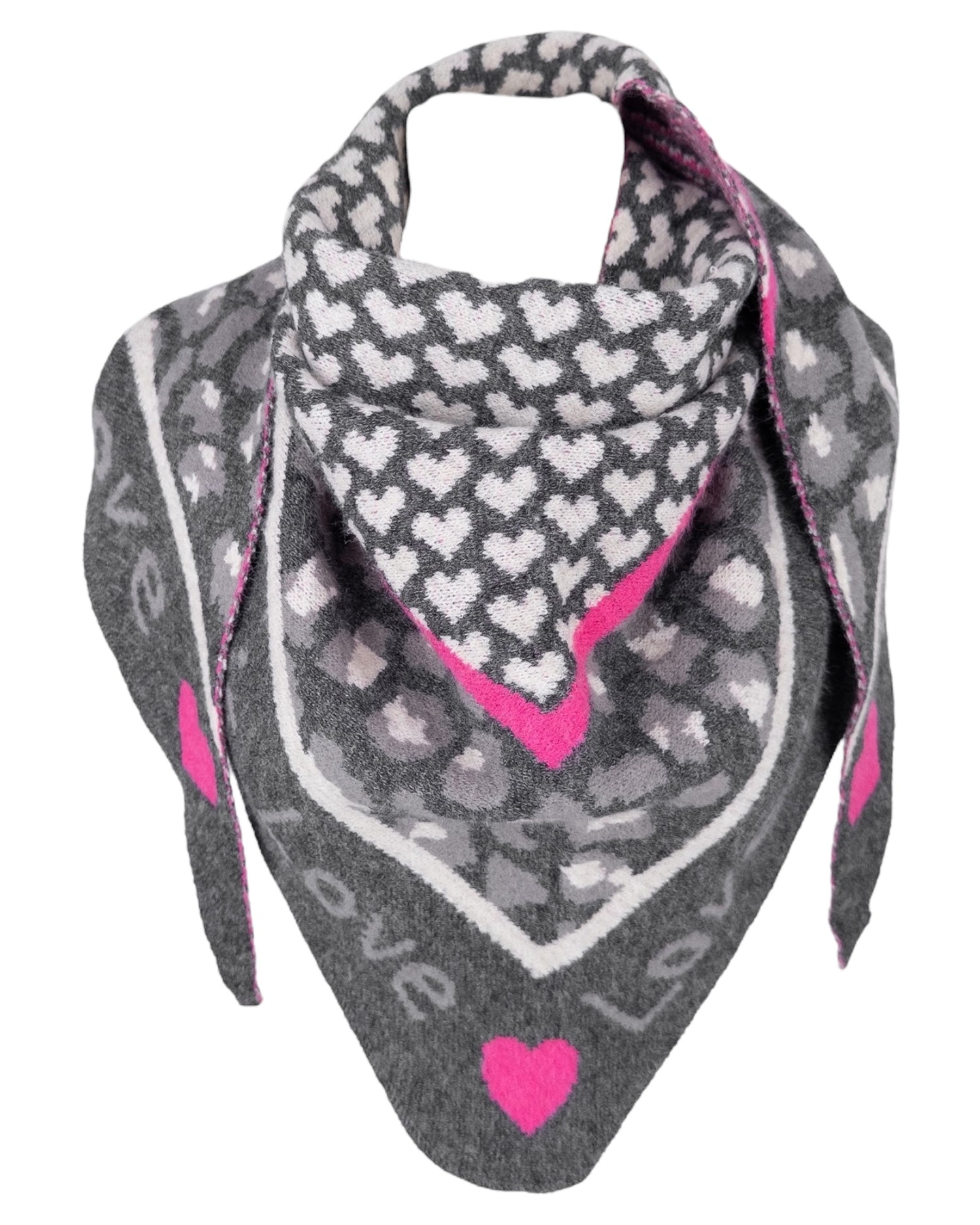 Dreieckstuch Love is Love dunkelgrau