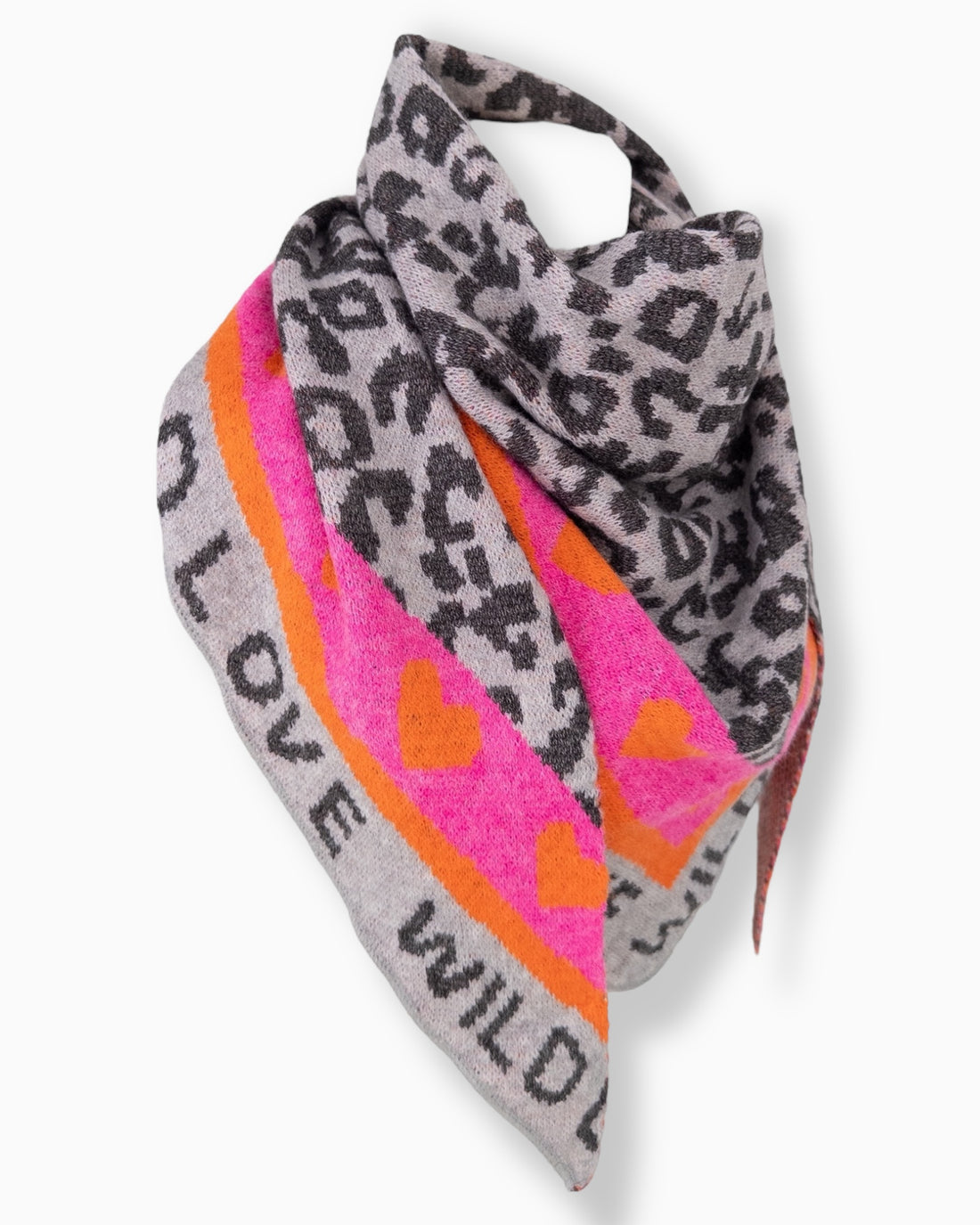 Dreieckstuch Wild Love grau pink