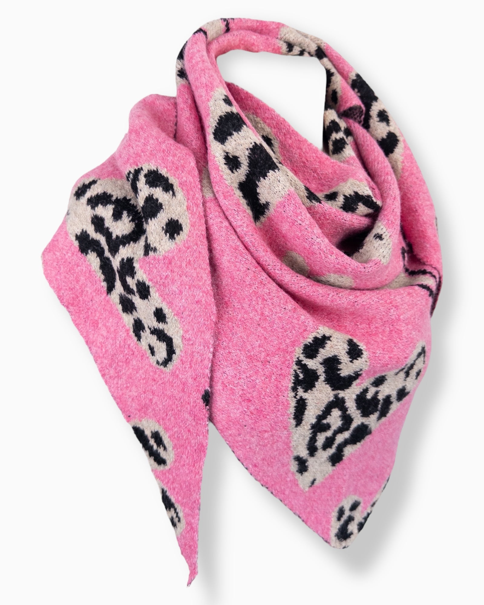 Dreieckstuch Leo Herz pink